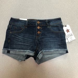 Vanilla Star Low Rise Shortie Jean Shorts